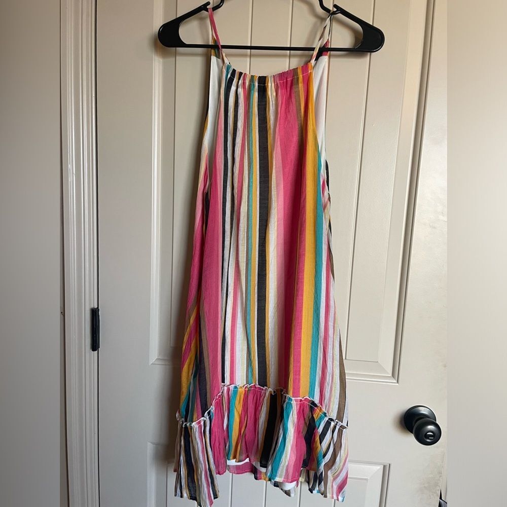 Listicle striped dress Knee Length Sleeveless Maxi Dresses Women Rainbow small